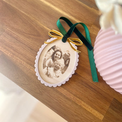 Engraved Photo Ornament | Vintage Traditional