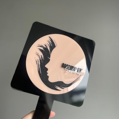 Black Acrylic Handheld Mirror | Custom Logo