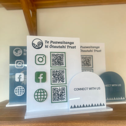 QR Code Sign | Large | Rectangular + Arch | Double Panel