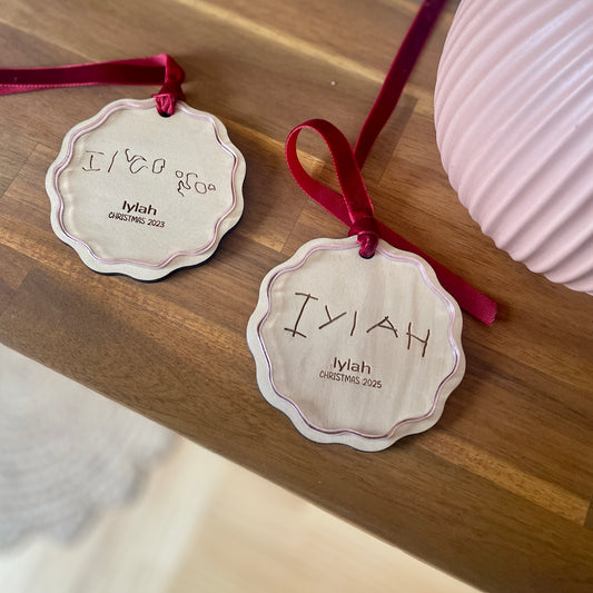 Handwritten Name Ornament