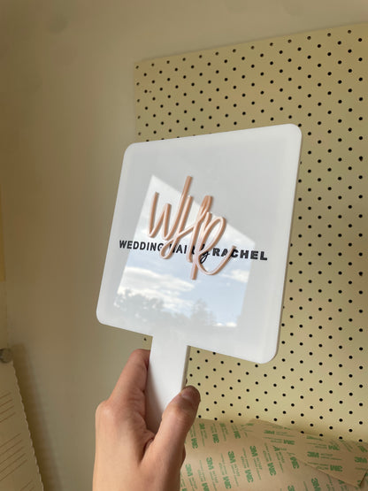 White Acrylic Handheld Mirror | Custom Logo