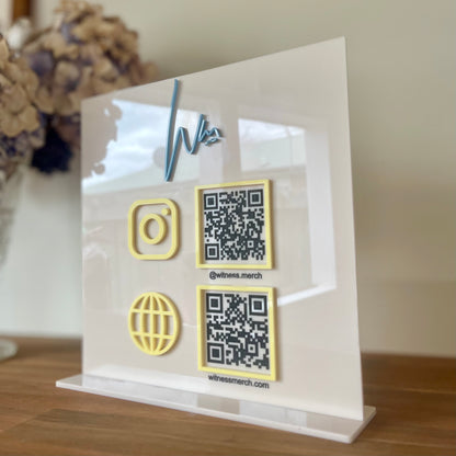 QR code sign | Square | Single Panel | 2 QR Codes