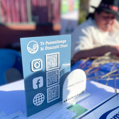 QR Code Sign | Large | Rectangular + Arch | Double Panel