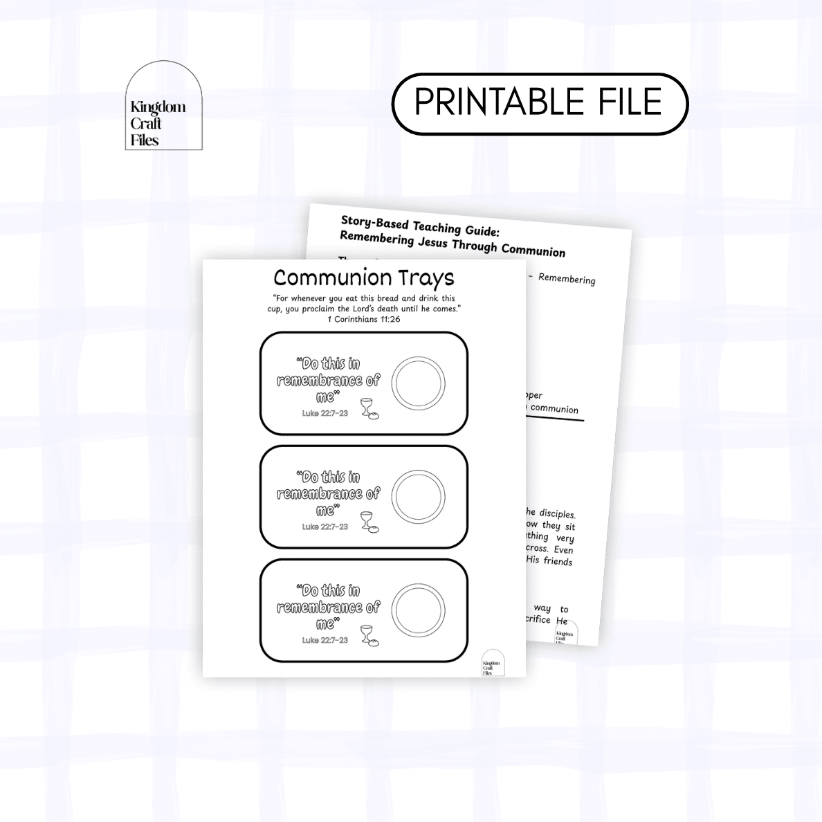 Kids Communion Tray + Teaching Guide | Printable Digital File | Instant Download - Remarkable Creations
