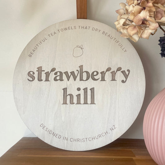 Business Logo Sign | Engraved on Wood | Round