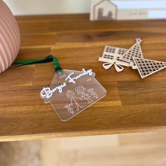 Stick Family Ornament