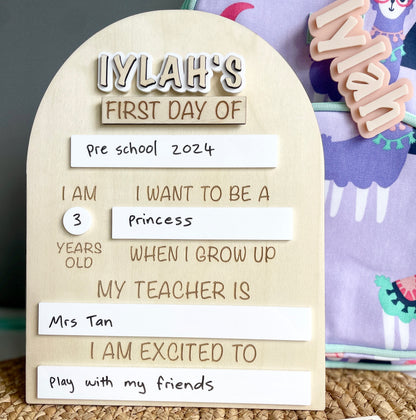 First/Last Day Board INTERCHANGEABLE