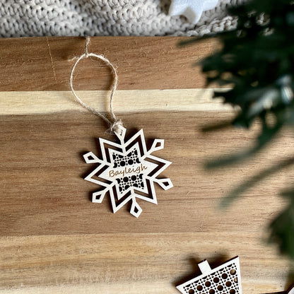 Rattan-Look Wooden Ornaments