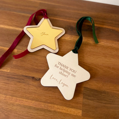 Teacher Star Ornament | Double Sided Design