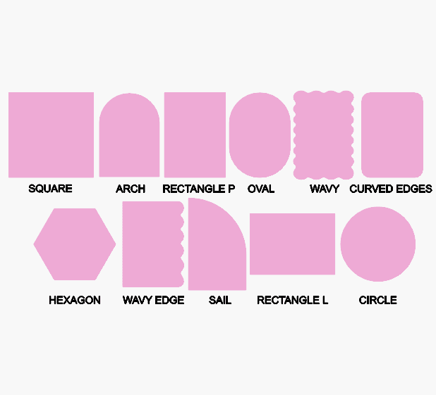 wedding sign shapes for welcome signs for customers to choose from