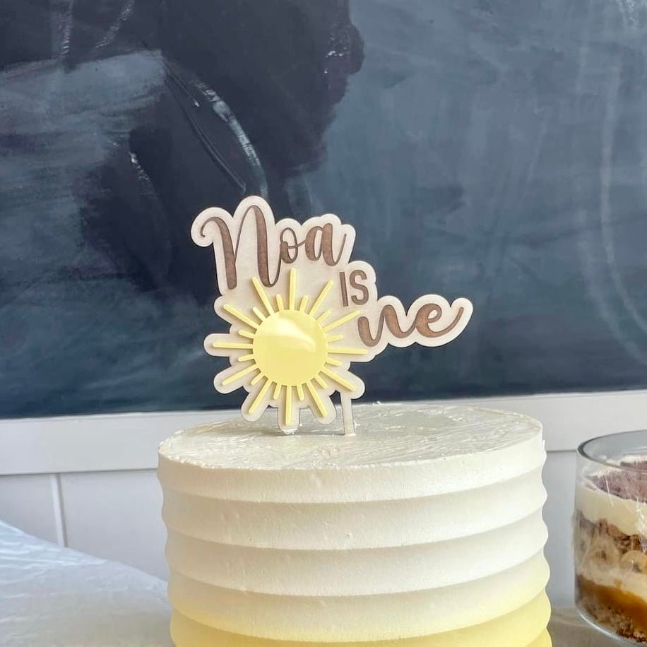 Sun Theme Cake Topper | Wooden and Acrylic - Remarkable Creations