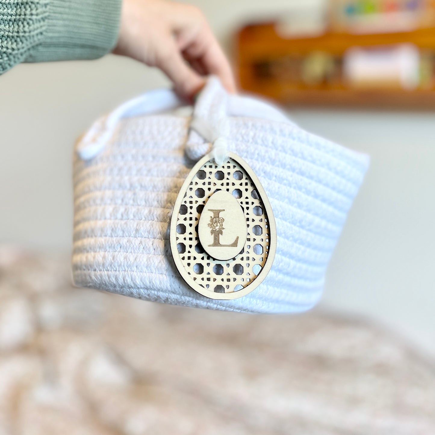Easter Egg Tag | Wooden Rattan Look - Remarkable Creations