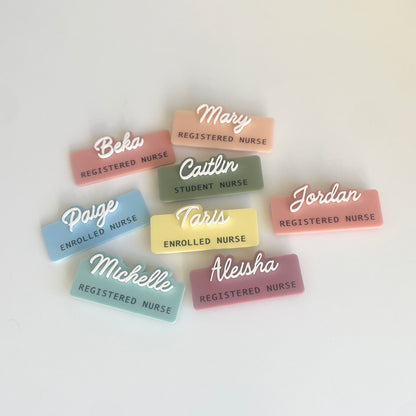 3D Acrylic Name Badge | Cursive Font