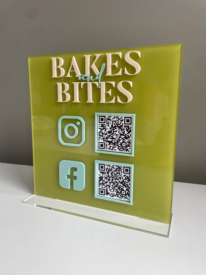 QR code sign | Square | Single Panel | 2 QR Codes