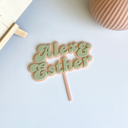 Retro Wedding Cake Topper