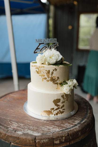 Mr and Mrs Cake Topper | Mirrored Acrylic | Double Layer