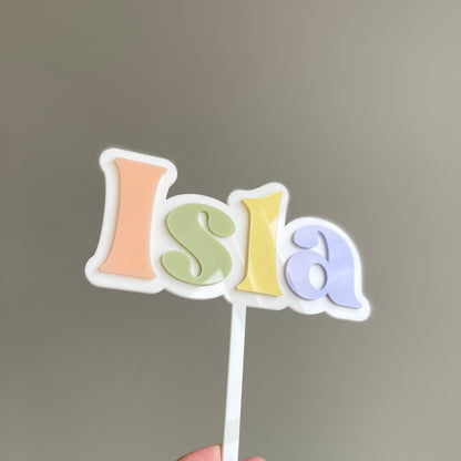 Double Layer Name Cake Topper