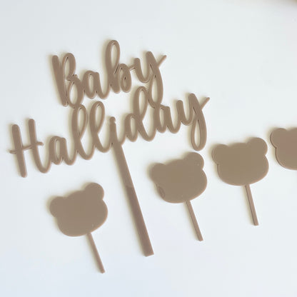 Baby Shower Acrylic Cake Topper | Single Layer