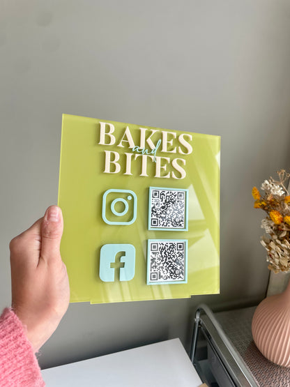 QR code sign | Square | Single Panel | 2 QR Codes