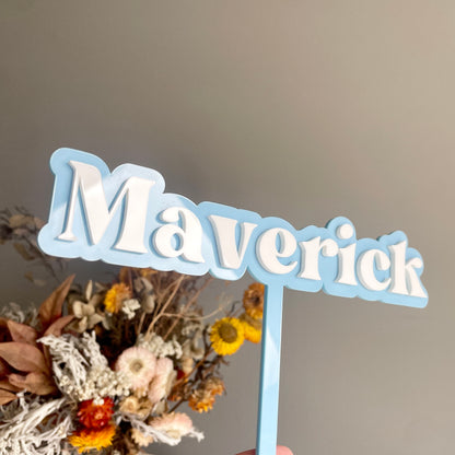 Double Layer Name Cake Topper