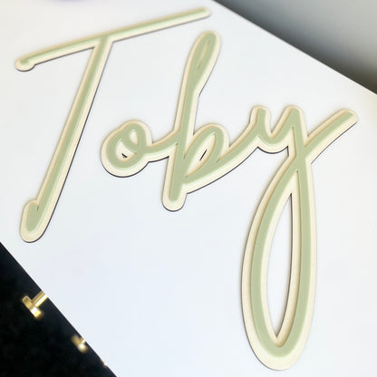 Name sign | Wood and Acrylic | Double Layer