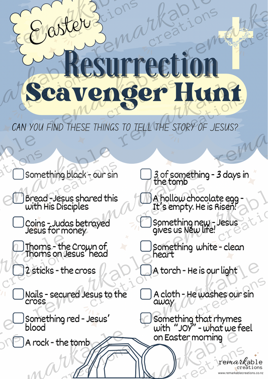 Resurrection Scavenger Hunt Printable | Christ Centered Easter | Christian