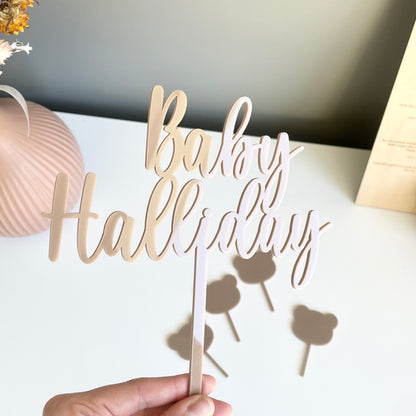 Baby Shower Acrylic Cake Topper | Single Layer