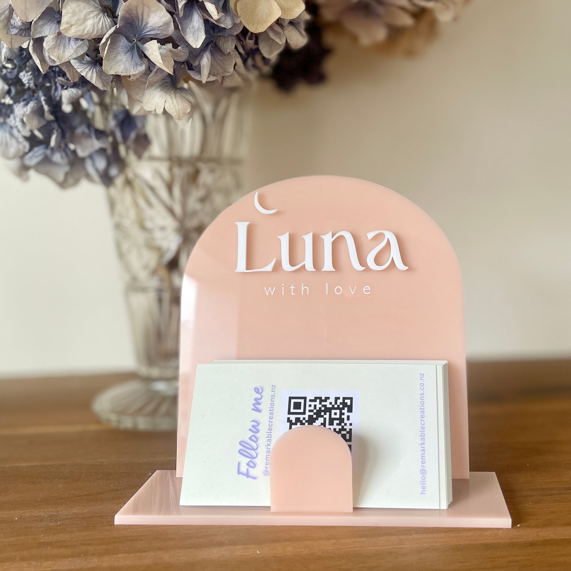 Business Card Holder | Custom Logo | Tabletop Sign - Remarkable Creations
