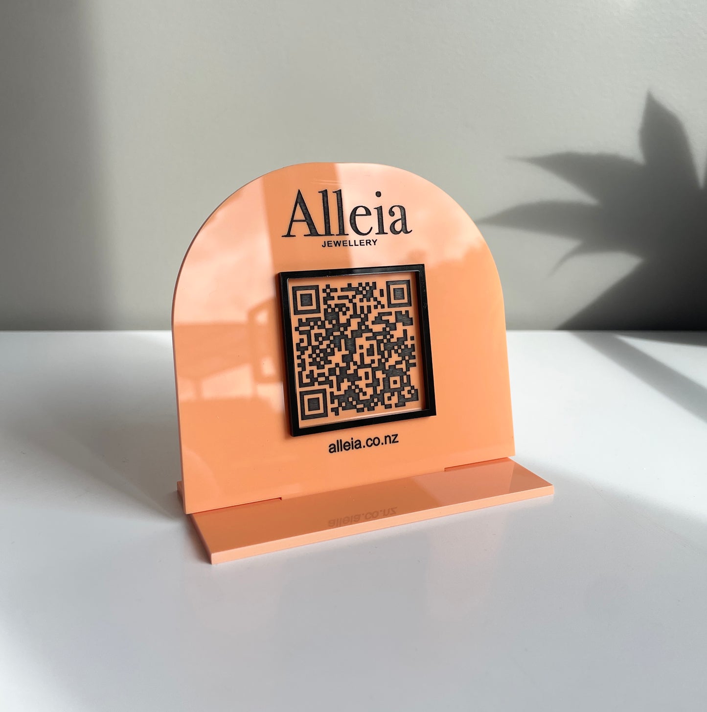 Mini QR Code Tabletop Sign | Custom Logo - Remarkable Creations