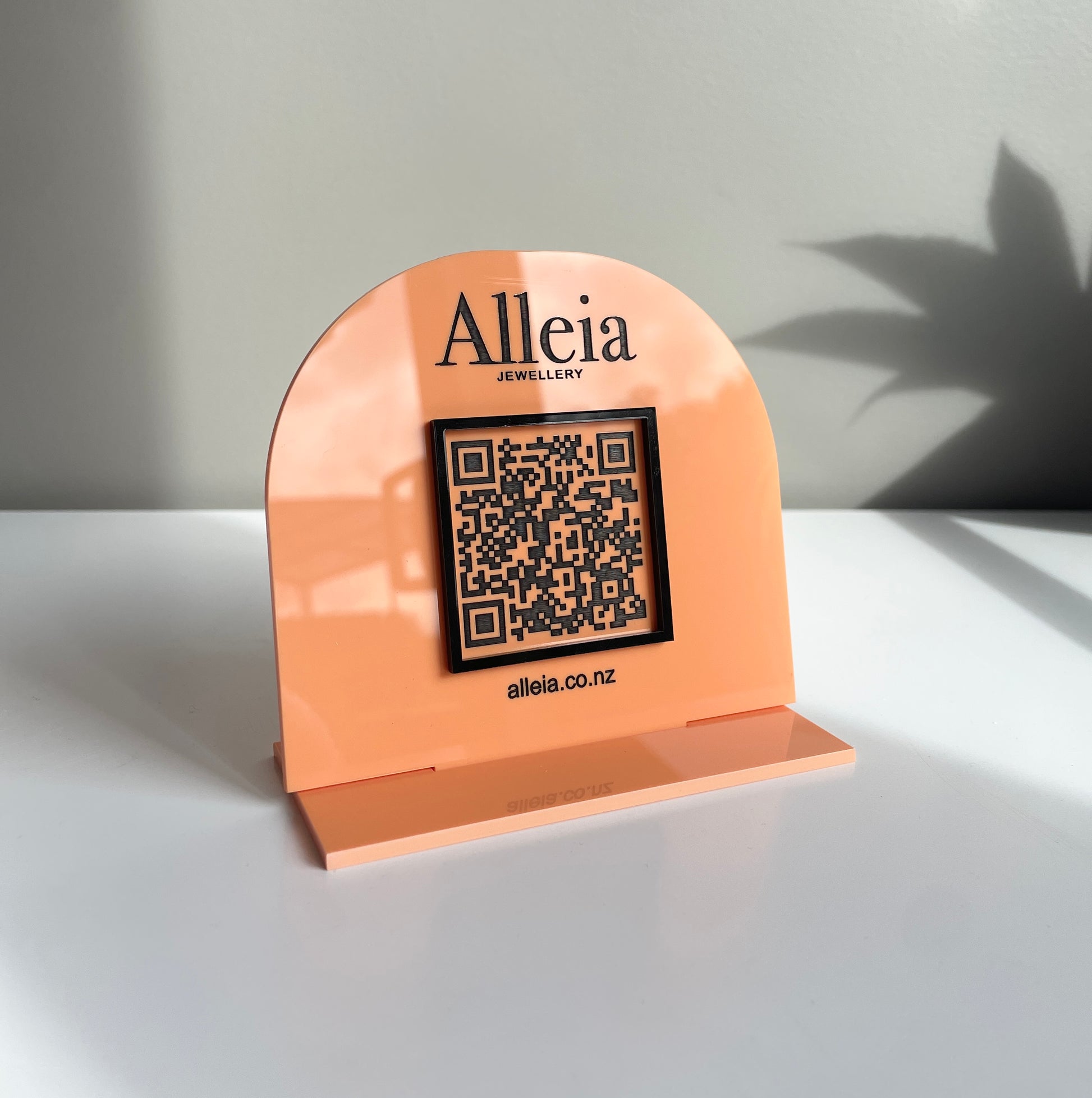 Mini QR Code Tabletop Sign | Custom Logo - Remarkable Creations