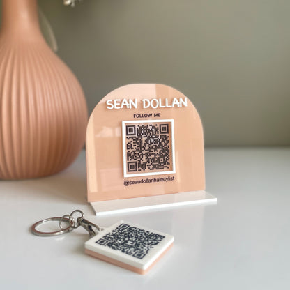 Mini QR Code Tabletop Sign | Custom Logo - Remarkable Creations