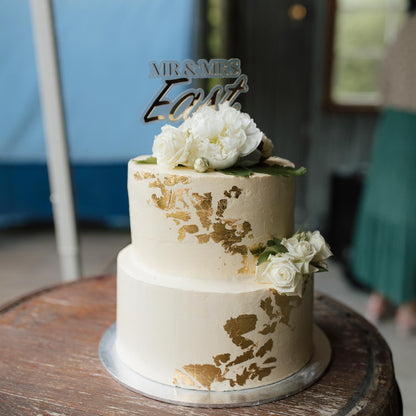 Mr and Mrs Cake Topper | Mirrored Acrylic | Double Layer - Remarkable Creations