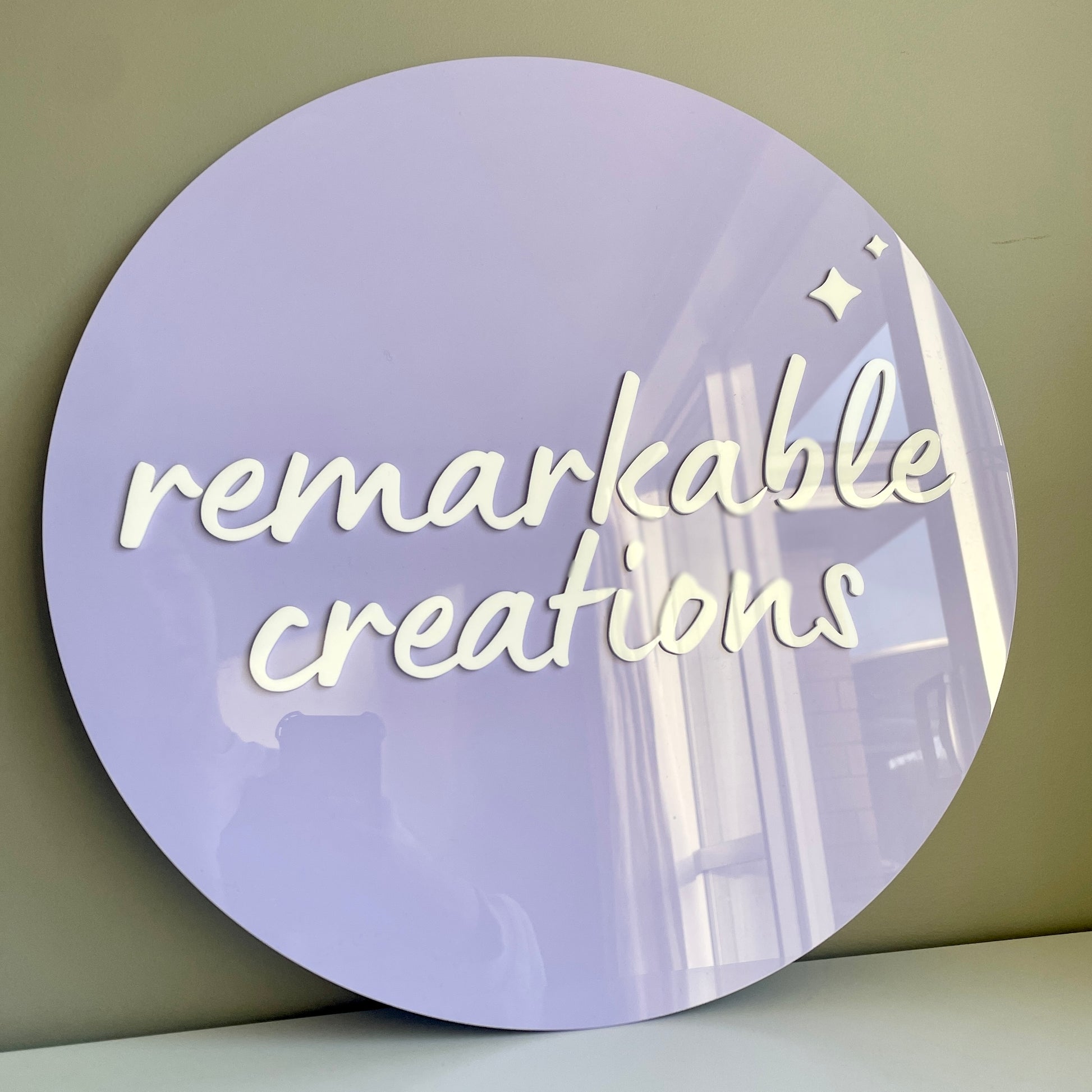 Custom Business Logo Sign | Acrylic | Round | 3D Lettering - Remarkable Creations