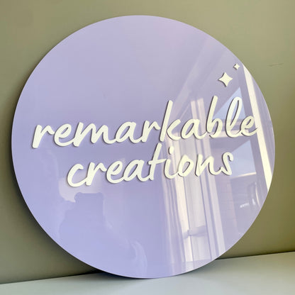 Custom Business Logo Sign | Acrylic | Round | 3D Lettering - Remarkable Creations