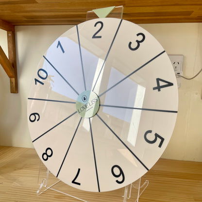 Custom Removable Vinyl Numbers 1–10 for Spinning Prize Wheel + Acrylic Prizes Sign - Remarkable Creations