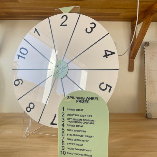Custom Removable Vinyl Numbers 1–10 for Spinning Prize Wheel + Acrylic Prizes Sign - Remarkable Creations