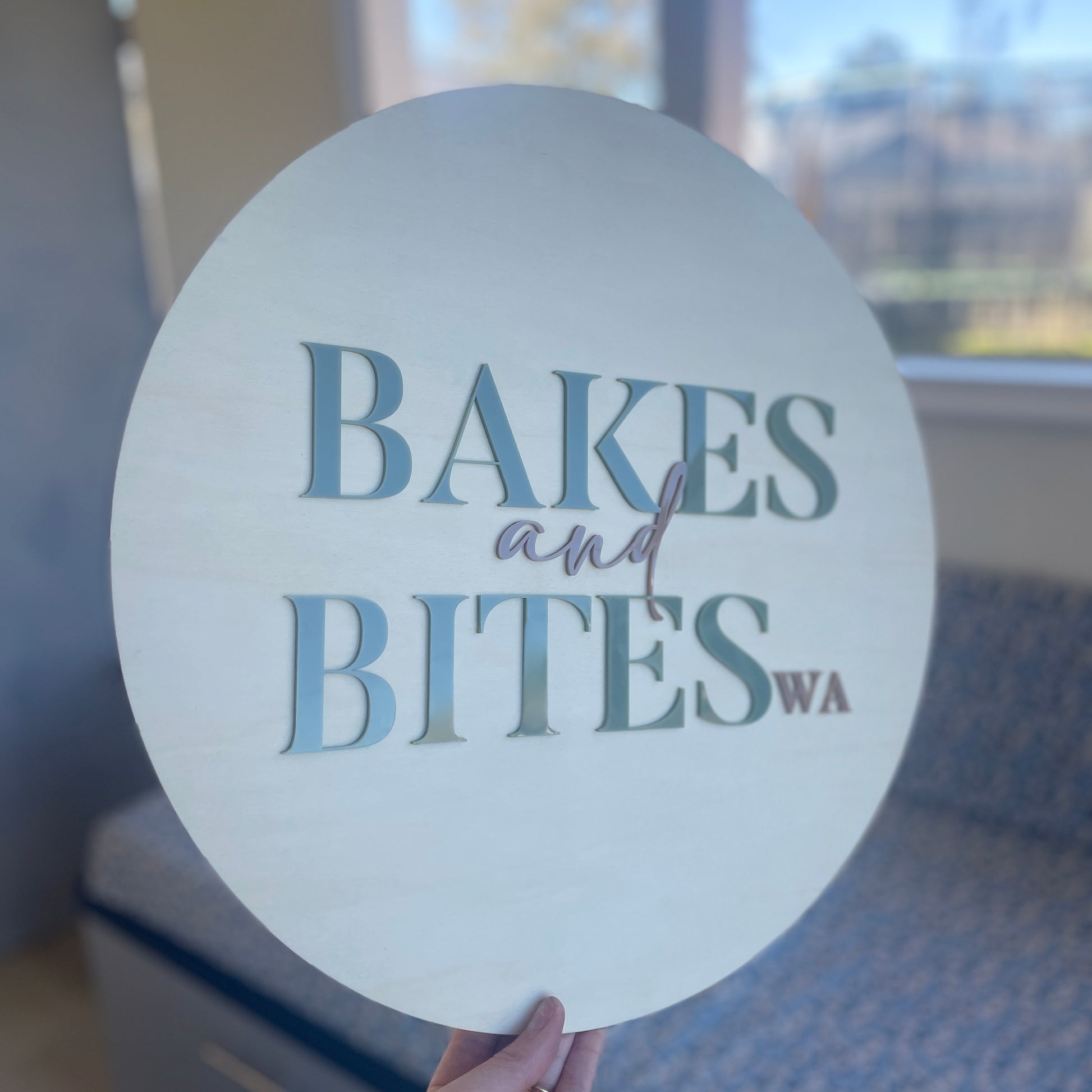 Business Logo Sign | Round | Wooden with 3D Acrylic Lettering - Remarkable Creations